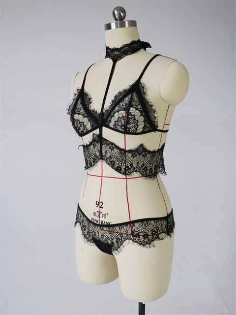 Eyelash Lace Lingerie Erotic Sexy Wire Free Underwear PQBS256