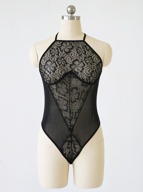 Lace Valentine Day Onesies Sexy Sheer Sleepwear PQBS266