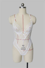 V-neck Lace Valentine Onesies Erotic Teddies Lingerie PQBS271A