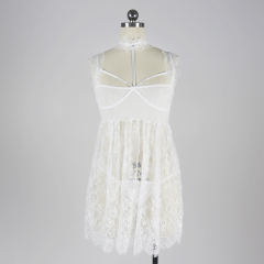 Plus Size Valentine Sleepshirts Sexy V-neck Eyelash Lace Babydoll Lingerie PQBS056