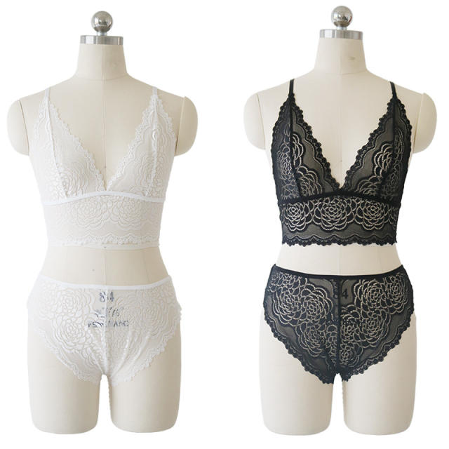 Erotic Wire Free Lace Underwear Valentine Sexy Lingerie Set PQBS300B