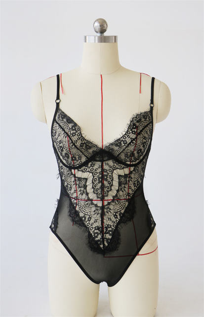 Women Night Eyelash Lace Sleepwear Erotic Teddies Lingerie PQBS279B