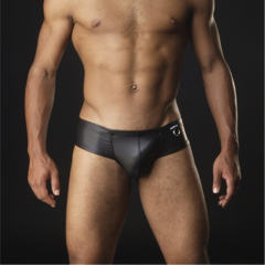 Men Patent Leather Panties Low Waist Sexy Underwear Boxer Briefs PQ415