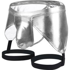 Men Gay Thong Patent Leather Sexy Shorts Nightclub Low Waist T Pants PQA4-52C