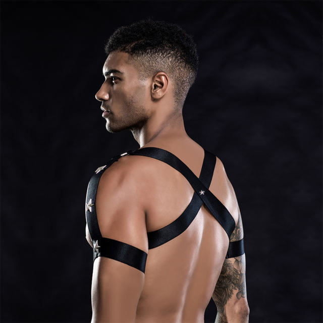 Sexy Underwear Men Game Role Playing Suit Imitation Leather Hollow Uniform PQ7259