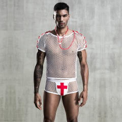 Sexy Doctor Costume For Men Gay Underwear Night Club Nurse Cosplay Uniform PQ7212