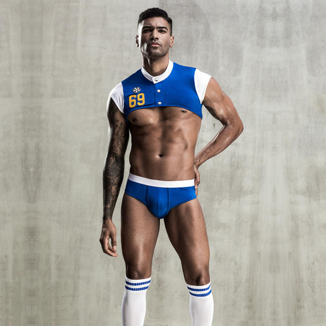Men Sexy Underwear Sports Fitness Suit Male Night Club Football Outfits PQ7211