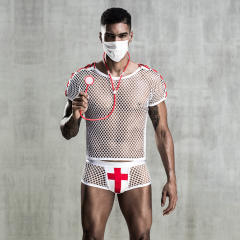 Sexy Doctor Costume For Men Gay Underwear Night Club Nurse Cosplay Uniform PQ7212