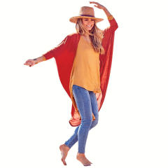 Autumn Irregular Jacket Loose Mid-length Shawl Tops Knitted Cardigan PQLQ036C