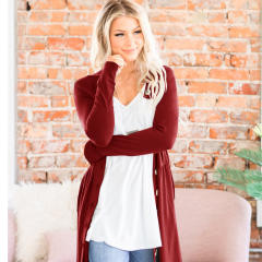 V-neck Casual Dress Winter Long Sleeve Cardigan Women Sweater PQLQ024C