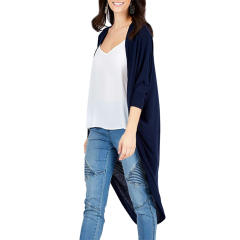 Loose Mid-length Shawl Tops Autumn Irregular Jacket Knitted Cardigan PQLQ036D