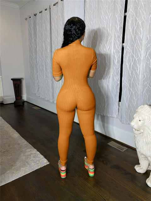 Sexy Nightclub Wear Big Pit Striped Jumpsuit For Women PQAJ4317A