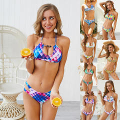 Sexy Halter Swim Wear Floral Print Bikini Sets For Women PQ19021H