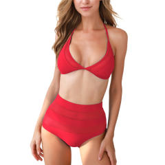 Women Beach Wear Fishnet Swimming Costumes High Waist Swimwear PQ19011C
