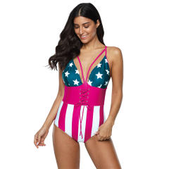 Fashion Star Print Beach Wear Women Plus Size 3XL Swimwear PQ2014B