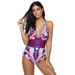 Plus Size Monokini Women Tropical Wholesale Floral Print Beachwear PQ2013
