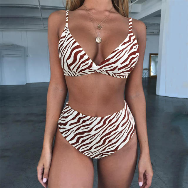 Summer Sexy Cheetah Swimsuits Leopard Bathing Costume Women Floral Bikinis PQ9038B