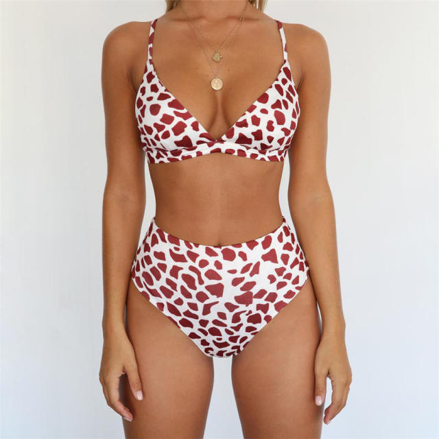 Leopard Bathing Costume Women Floral Bikinis Summer Sexy Cheetah Swimsuits PQ9038C