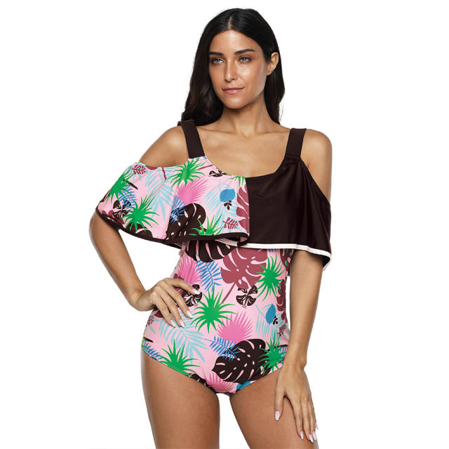Floral Printed Beach Wear Women Fashion Plus Size 3XL Monokinis PQ2018C