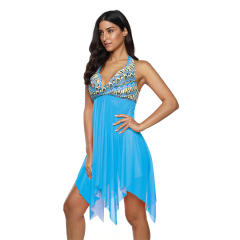 Women Plus Size Beach Dresses V-neck 4XL Mesh Cover-ups PQ2020A