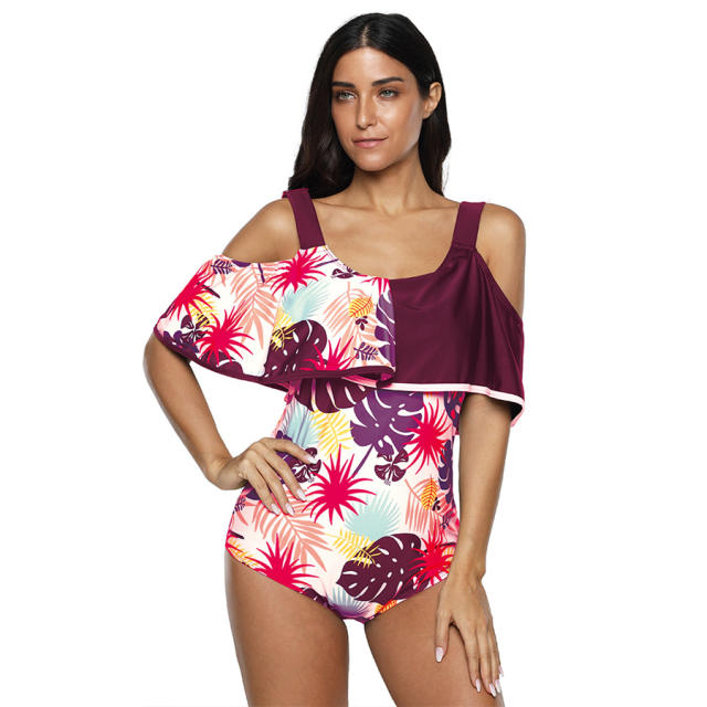 Floral Printed Beach Wear Women Fashion Plus Size 3XL Monokinis PQ2018C