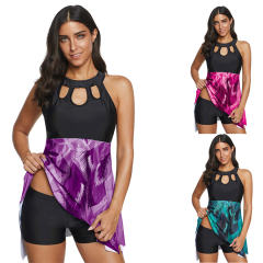 Female Floral Print Padded Bikinis Women Swimming Super Size Swimwear PQ2056C