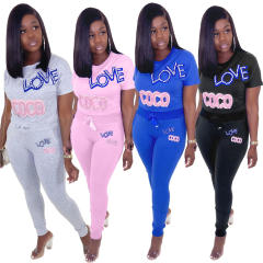 Casual Sports Suit Home Wear Pearl Decoration Fashion Jumpsuit PQXM6082B