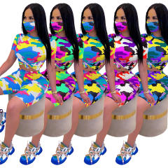 Women Camouflage Two Piece Pants Casual Fashion Home Wear PQ4116A
