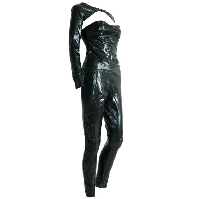 Sexy PVC Catwomen Costume Faux Leather Night Club Uniform PQCAT001