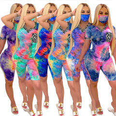 Tie-dyed Sweetheart Neck Sports Wear Casual Fashion Home Shorts PQ6096A