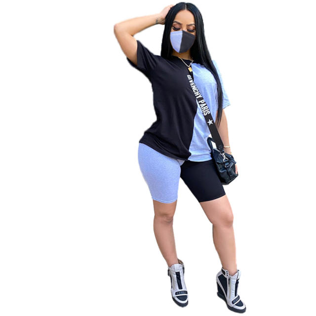 Contrast Color Skinny Casual Sexy Two Piece Pants PQ4205A