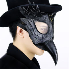Steampunk Black Wing Bird Mask Faux Leather PU Halloween Bar Props PQHG092