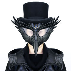 Steampunk Black Wing Bird Mask Faux Leather PU Halloween Bar Props PQHG092