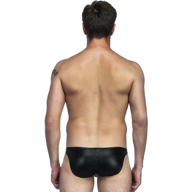Erotic PU Underwear Faux Leather Mens Sexy Panty PQMP004A