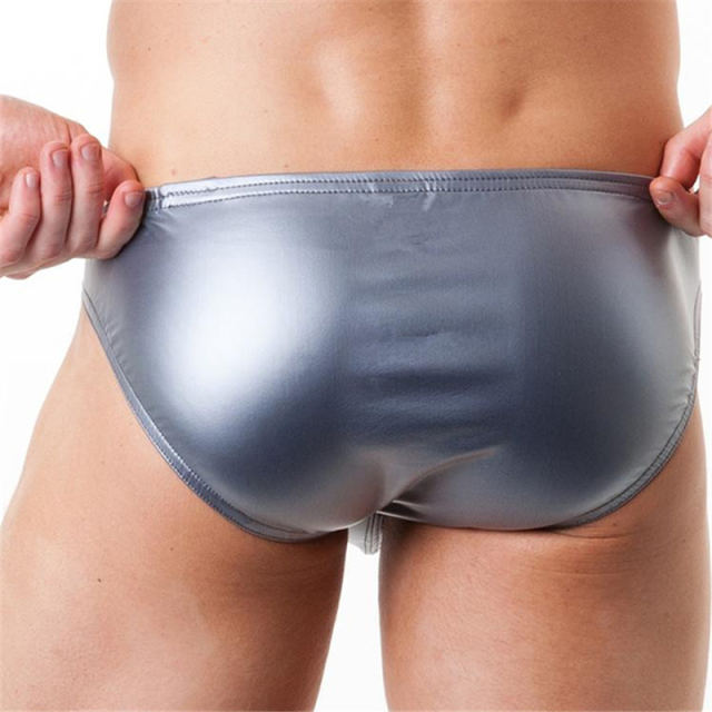 Erotic PU Underwear Faux Leather Mens Sexy Panty PQMP004A