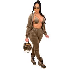 Women Winter Casual Wear Korean Cashmere Jogging Sports Suit PQ3309A