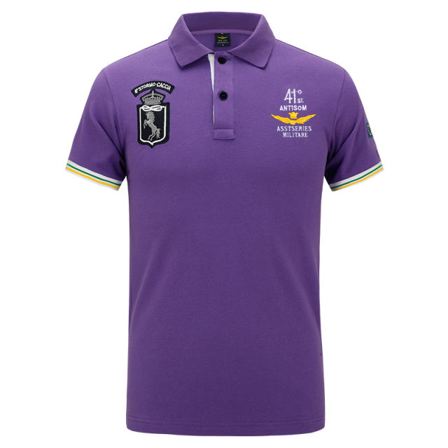 White Summer Cotton Lapel POLO Shirt Short Sleeve Men's Sports T-shirts PQ087A