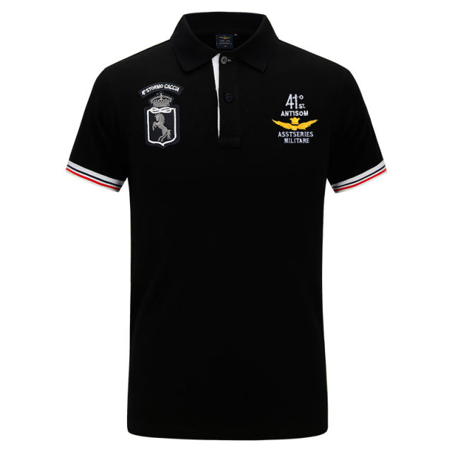 White Summer Cotton Lapel POLO Shirt Short Sleeve Men's Sports T-shirts PQ087A