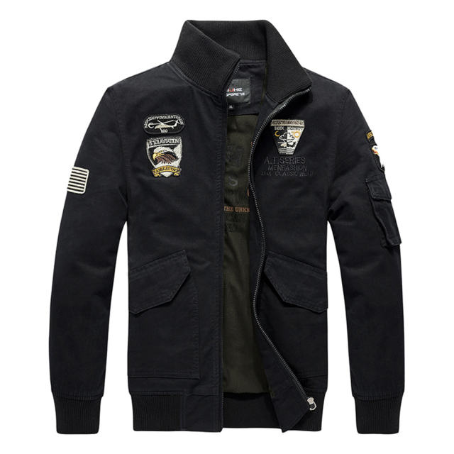 Men's Cotton Jacket Military Casual Plus Size Bomber Jacket PQ8302A