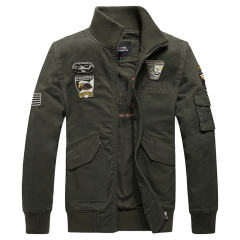 Men's Cotton Jacket Military Casual Plus Size Bomber Jacket PQ8302A