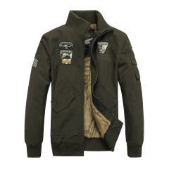 Winter Velvet Bomber Casual Jacket Men's Cotton Military Jacket PQ8303A