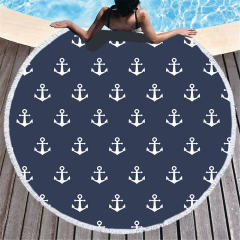 Seaside Beach Towel Round Print Picnic Mat Vacation Fashion Towel PQHD2007F