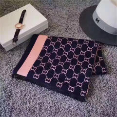 Padded Scarf Imitation Cashmere Scarf Women Letter Print Striped Shawl PQ1980C