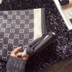 Padded Scarf Imitation Cashmere Scarf Women Letter Print Striped Shawl PQ1980C