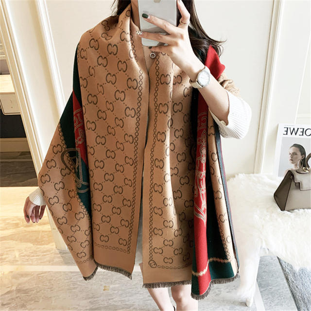 Warm Winter Shawl Retro Tassel Scarf Autumn Imitation Cashmere Scarf PQWJ-1B