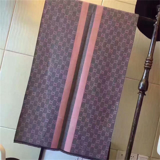 Padded Scarf Imitation Cashmere Scarf Women Letter Print Striped Shawl PQ1980C