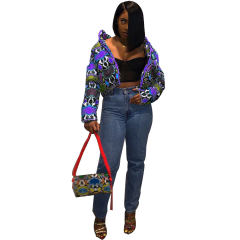 Printed Dyed Down Coat Winter Down Jacket Women Camouflage Coat PQ4547C