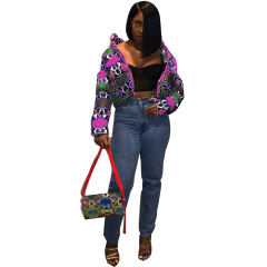 Women Camouflage Printed Coat Dyed Down Coat Winter Down Jacket PQ4547E