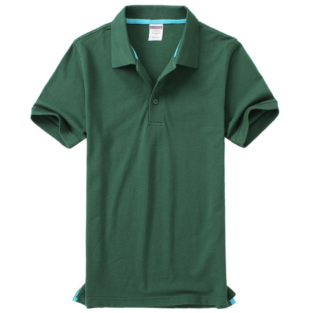 Black Pure Cotton POLO Shirts Men Lapel Workwear Women Advertising Shirts PQ4P002A