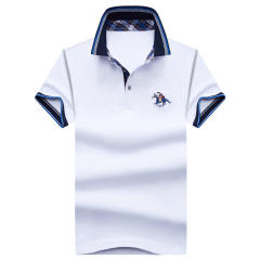 Light Green Men Polo Shirts Short Sleeve T-shirts Lapel Summer Tops PQLG1703D